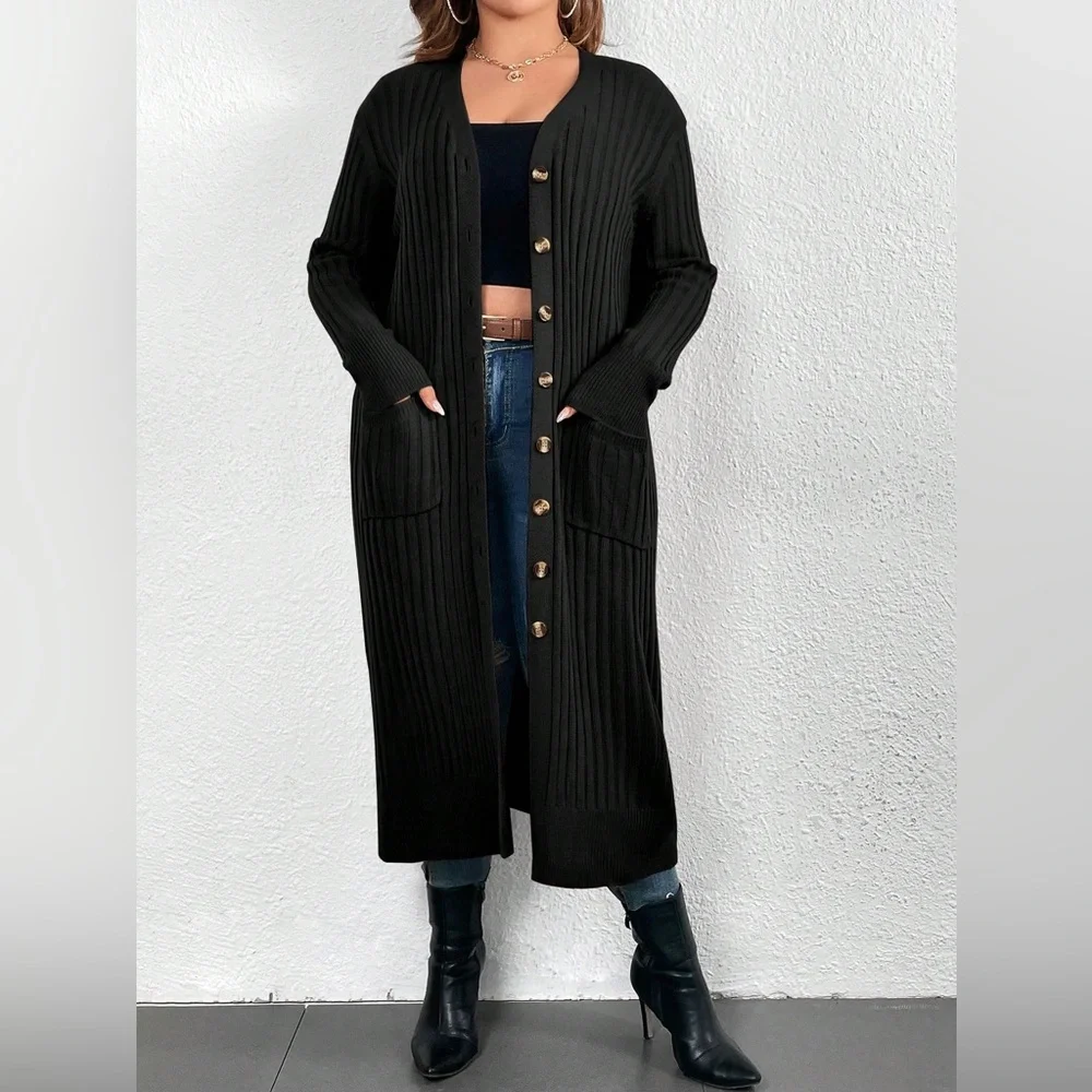 ONLY Long Ribbed Maxi Cardigan - Picture 3 of 10